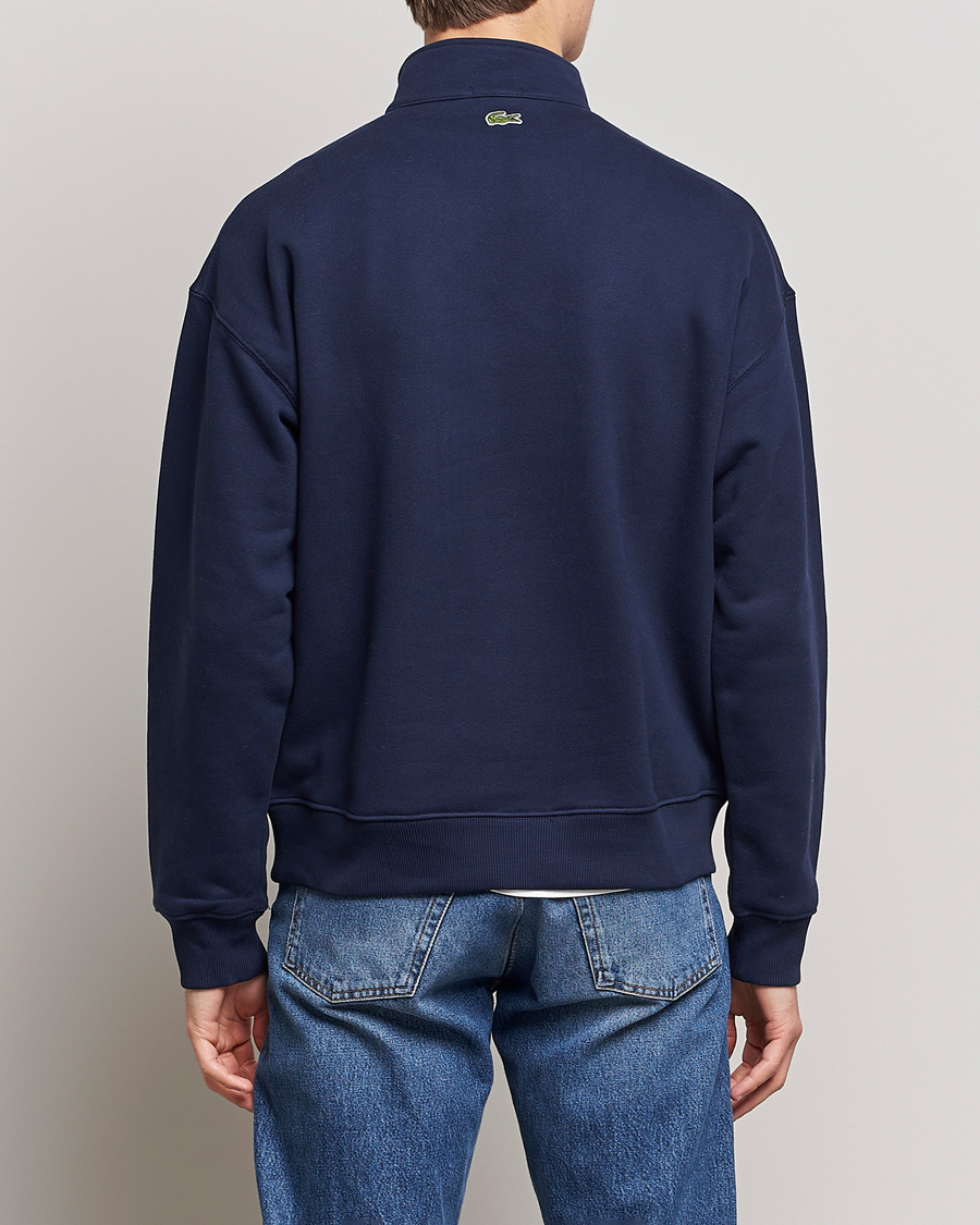 Mies | Puserot | Lacoste | Half Zip Organic Cotton Sweatshirt Navy Blue