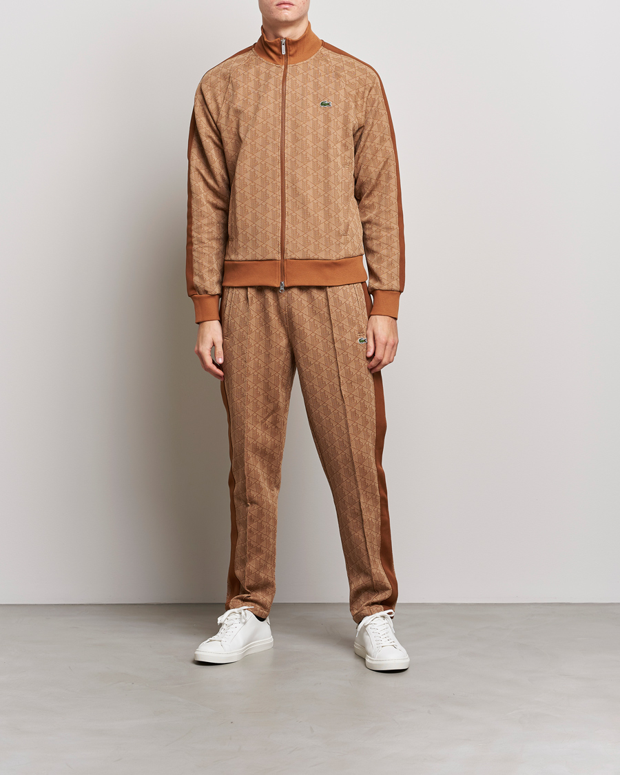 Mies | Housut | Lacoste | Monogram Cotton Jacuard Tapered Trackpants Viennese