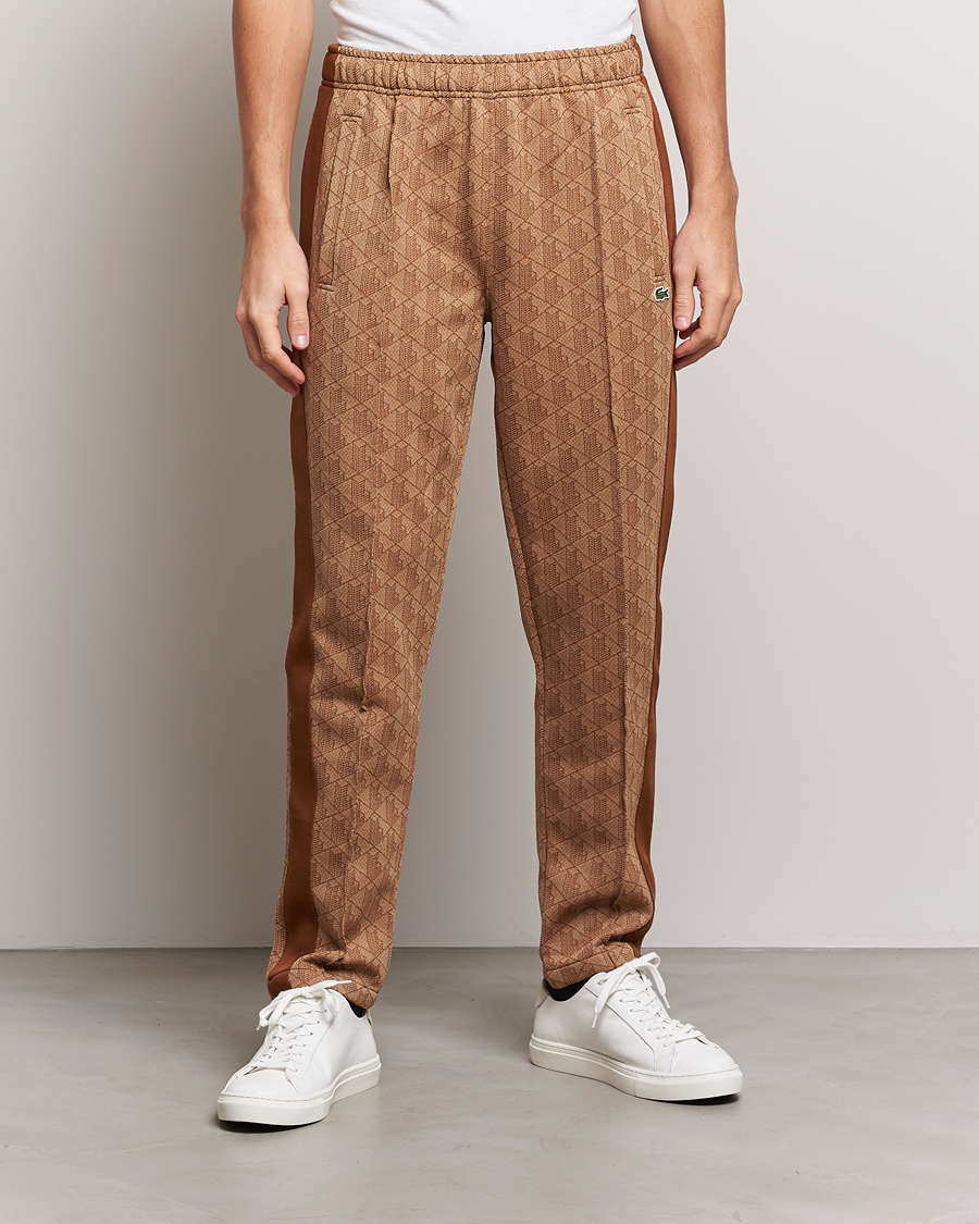 Mies | Housut | Lacoste | Monogram Cotton Jacuard Tapered Trackpants Viennese