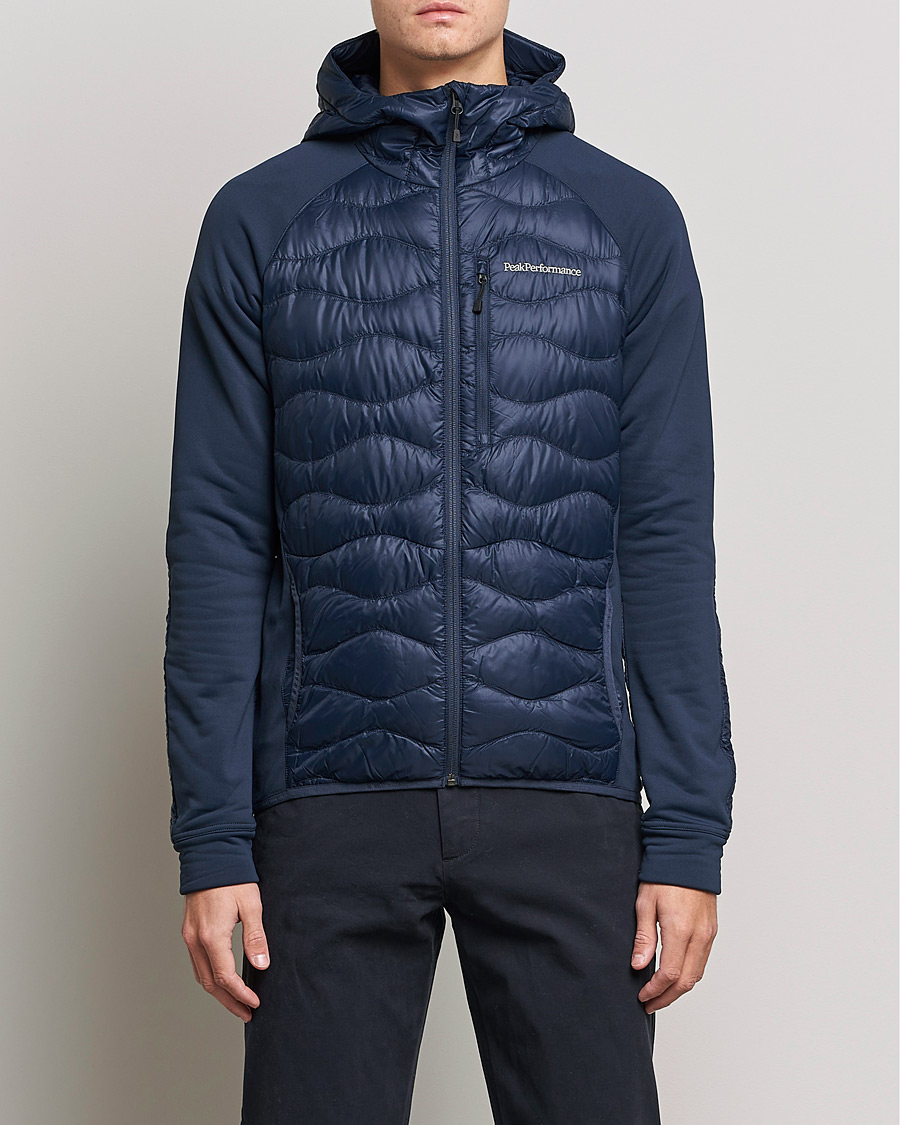 Mies | Takit | Peak Performance | Helium Down Hybrid Hood Jacket Blue Shadow