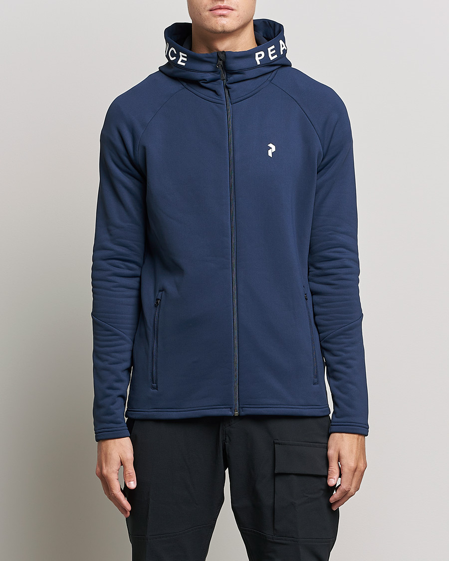 Mies | Puserot | Peak Performance | Rider Zip Fleece Hood Jacket Blue Shadow