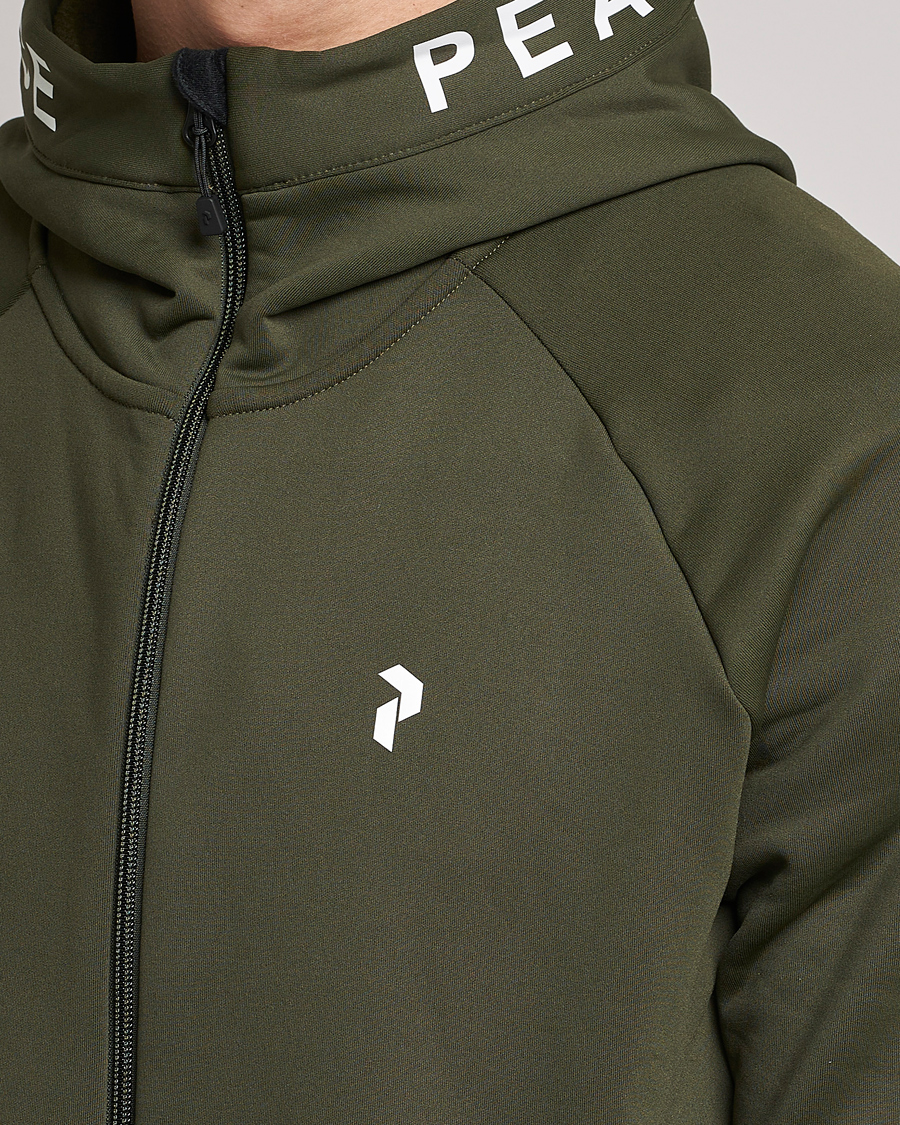 Mies | Puserot | Peak Performance | Rider Zip Fleece Hood Jacket Forest Night Black