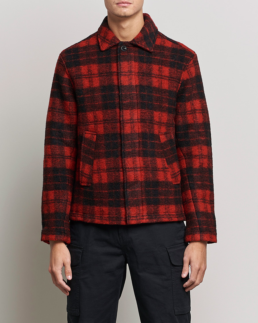 Mies | Kauluspaidat | Peak Performance | Wool Overshirt Checked Red