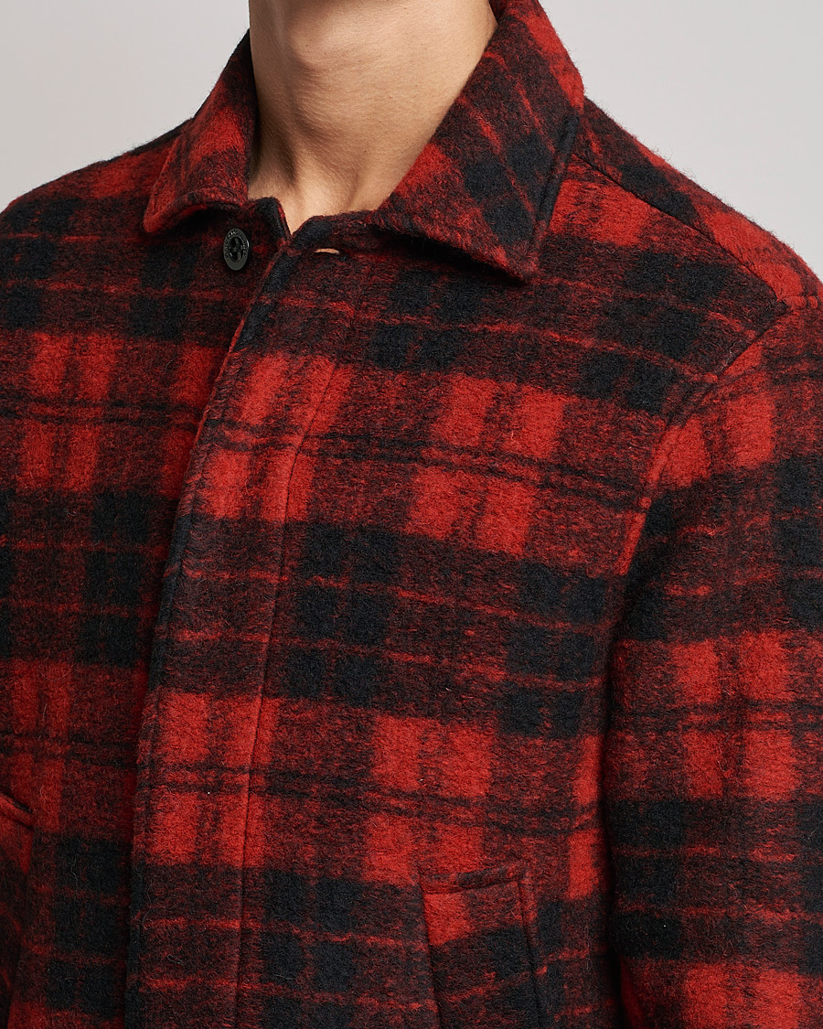 Mies | Kauluspaidat | Peak Performance | Wool Overshirt Checked Red
