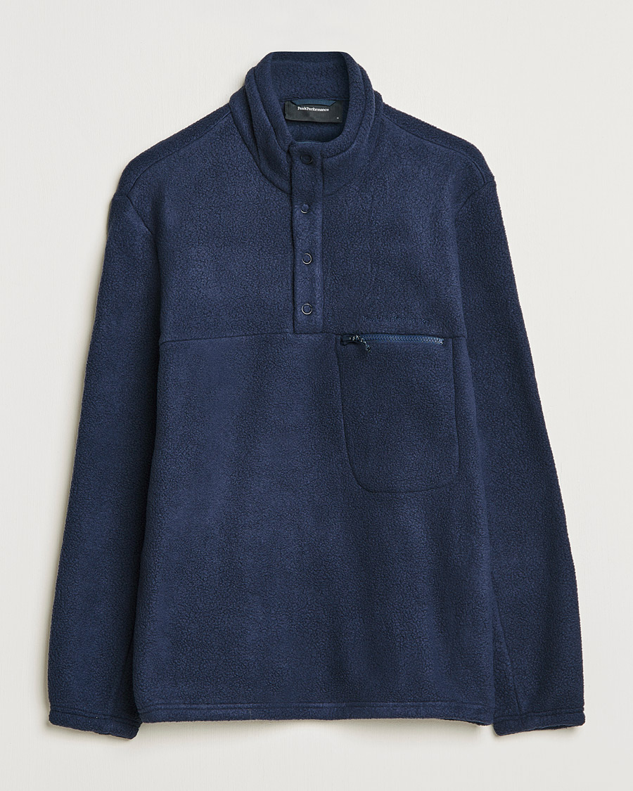Mies | Puserot | Peak Performance | Fleece Snap T-Neck Blue Shadow