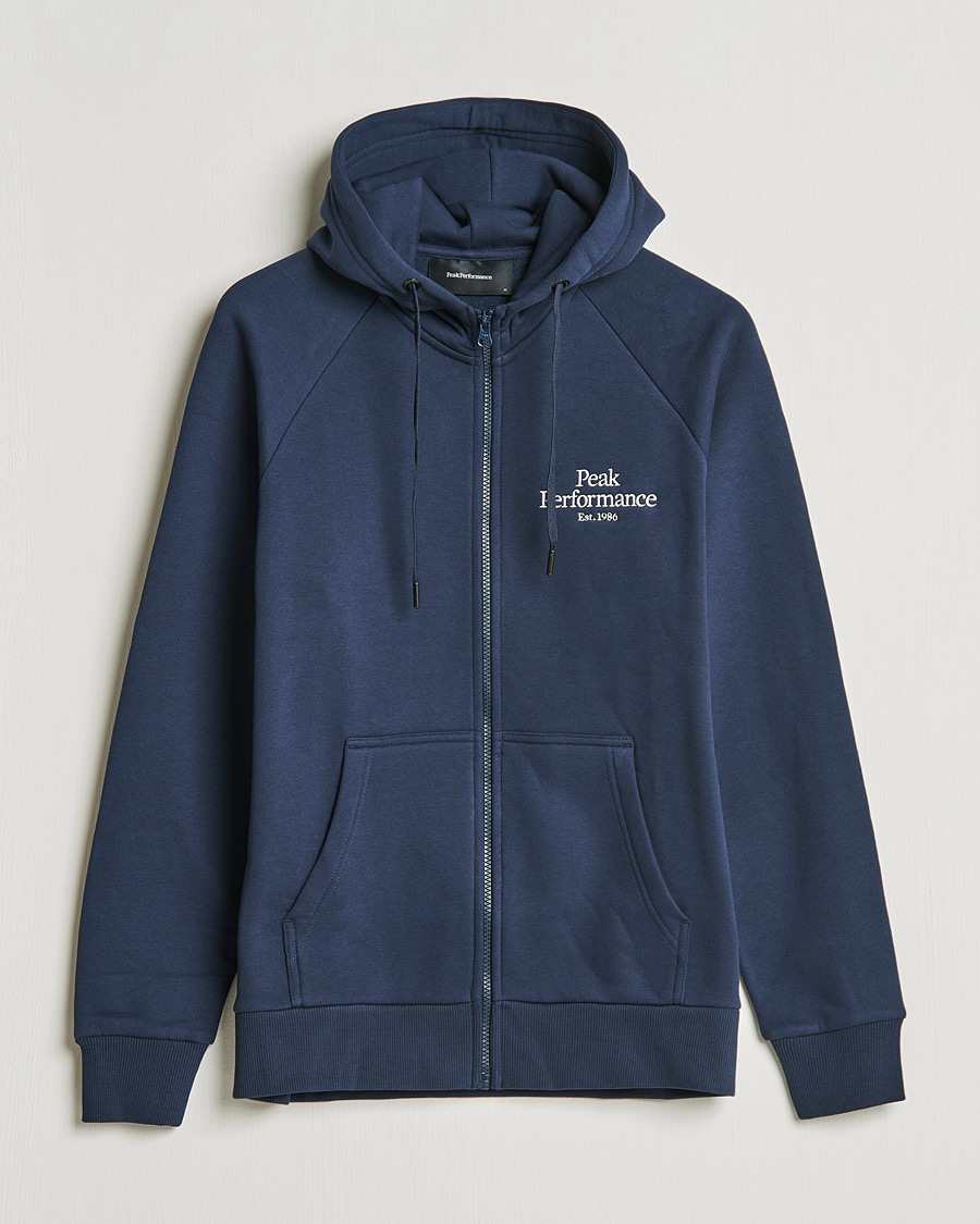 Mies | Puserot | Peak Performance | Original Zip Hoodie Blue Shadow