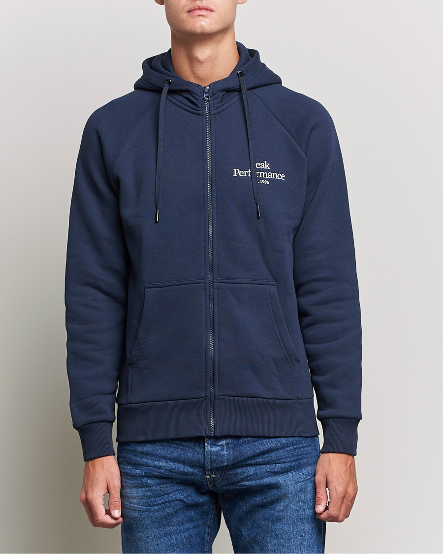 Mies | Puserot | Peak Performance | Original Zip Hoodie Blue Shadow