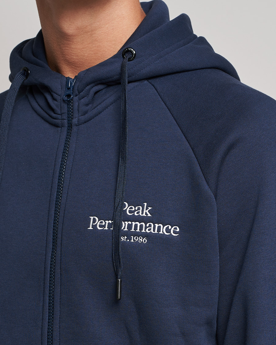 Mies | Puserot | Peak Performance | Original Zip Hoodie Blue Shadow