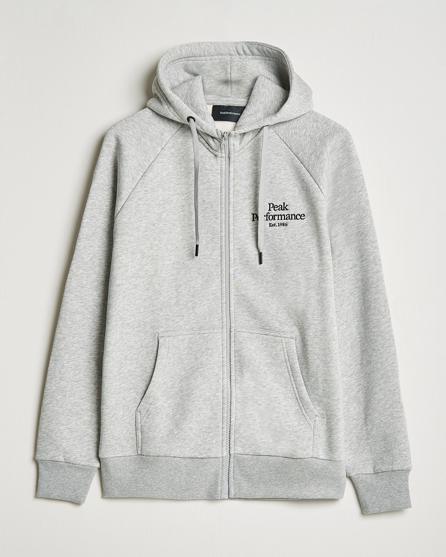 Mies | Puserot | Peak Performance | Original Zip Hoodie Grey