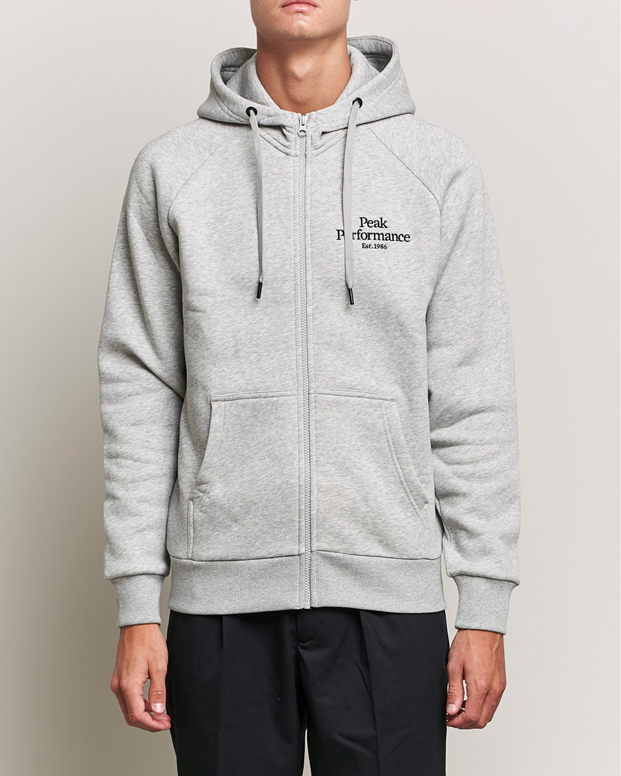 Mies | Puserot | Peak Performance | Original Zip Hoodie Grey