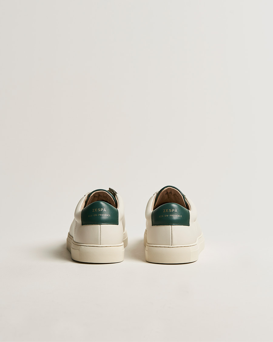 Mies | Zespà ZSP4 Nappa Leather Sneakers Off White/Vert Sombre | Zespà | ZSP4 Nappa Leather Sneakers Off White/Vert Sombre