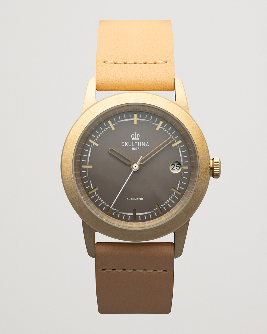 Mies | Skultuna 37mm Automatic Brass Grey Dail | Skultuna | 37mm Automatic Brass Grey Dail