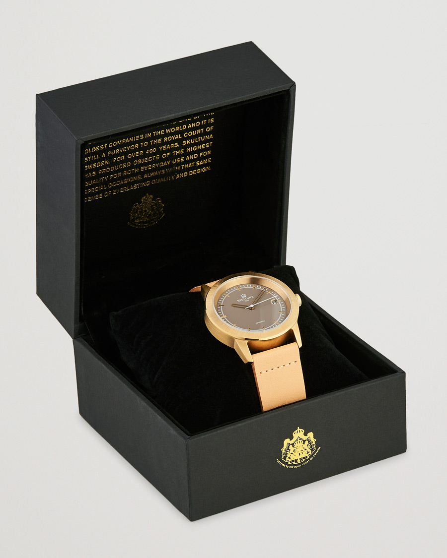 Mies | Skultuna 37mm Automatic Brass Grey Dail | Skultuna | 37mm Automatic Brass Grey Dail