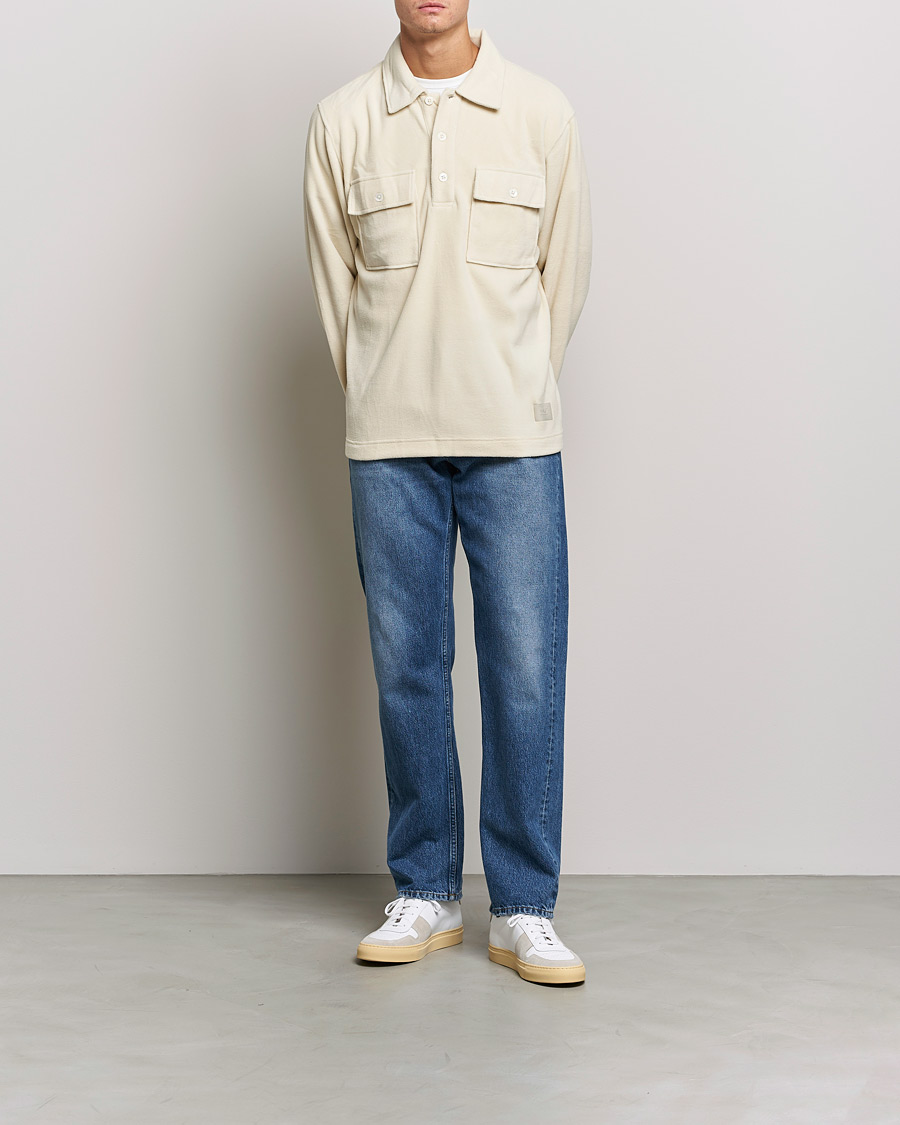 Mies | Puserot | NN07 | Vinny Micro Fleece Polo Ecru