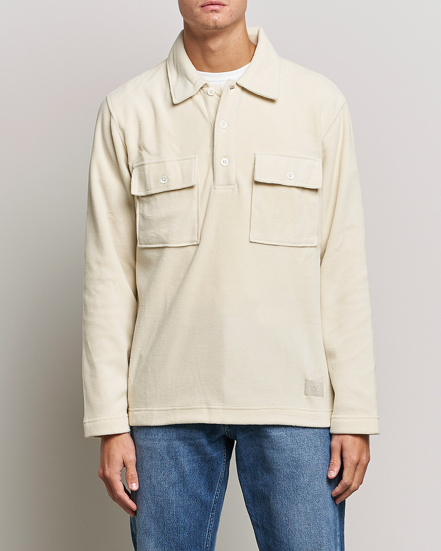 Mies | Puserot | NN07 | Vinny Micro Fleece Polo Ecru