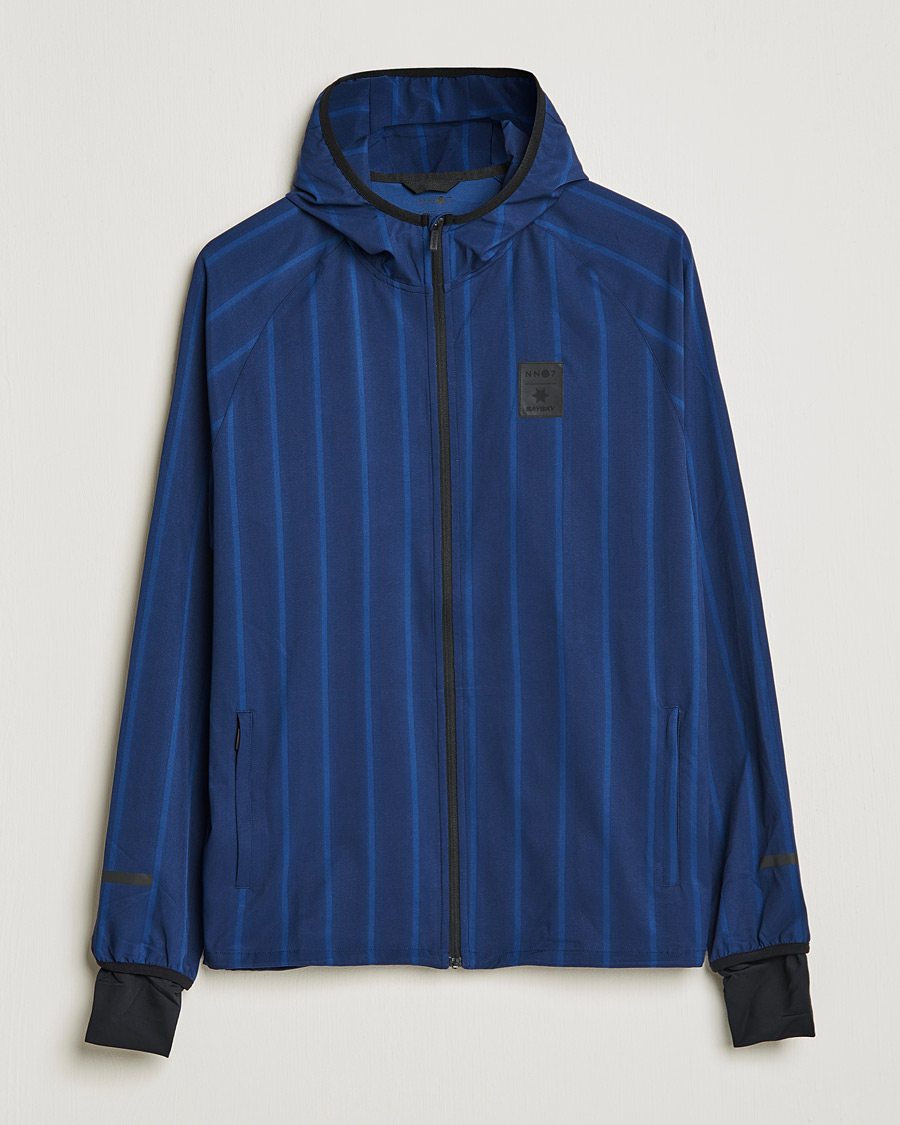 Mies | Puserot | NN07 | Pace Hooded Running Jacket Navy Stripe