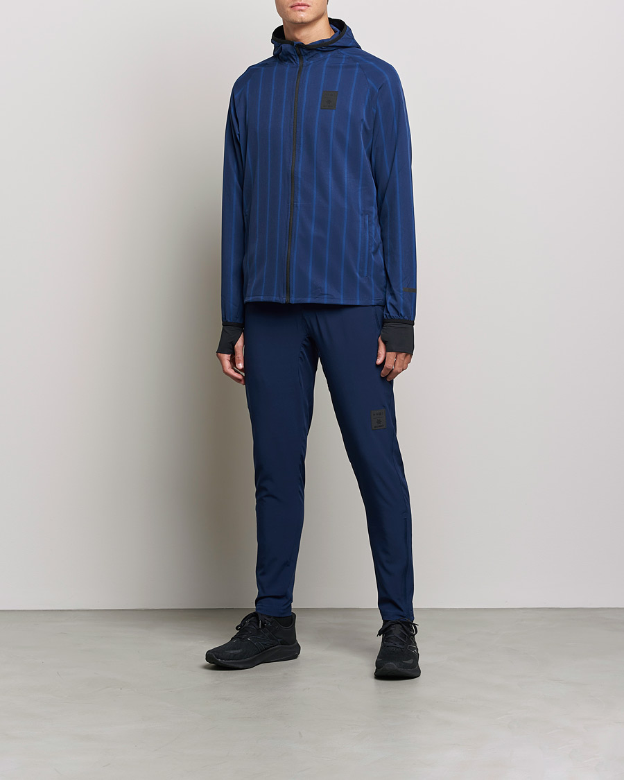 Mies | Puserot | NN07 | Pace Hooded Running Jacket Navy Stripe