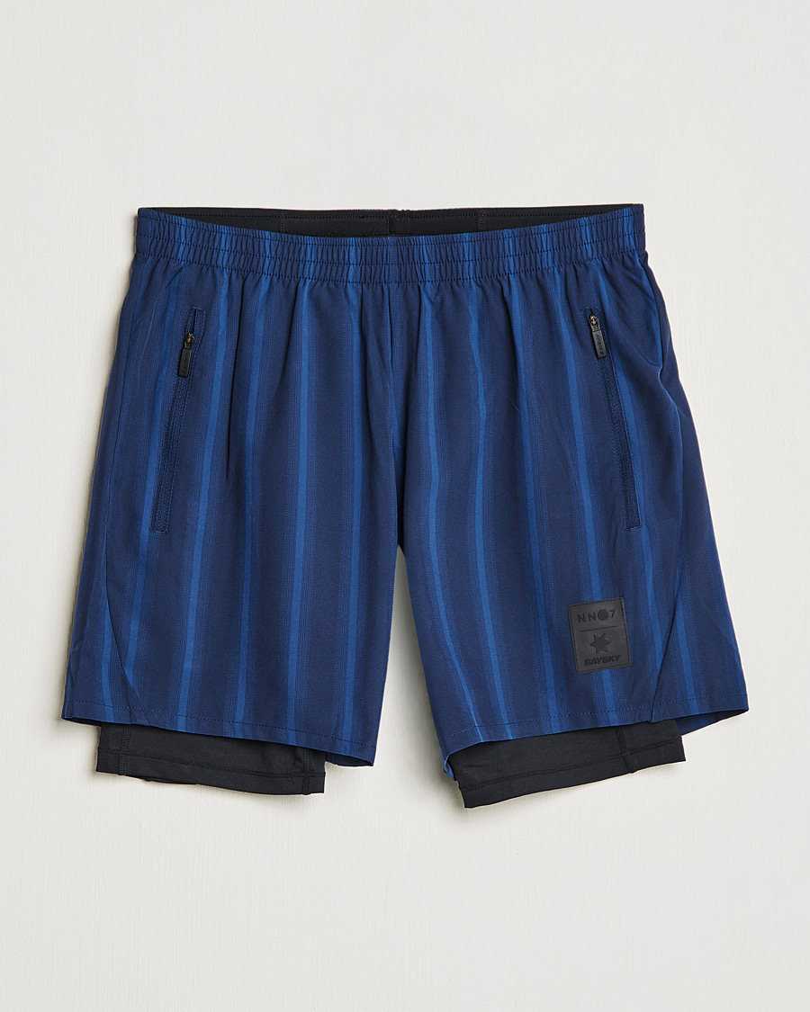 Mies | Shortsit | NN07 | Two in One Shorts Navy Stripe