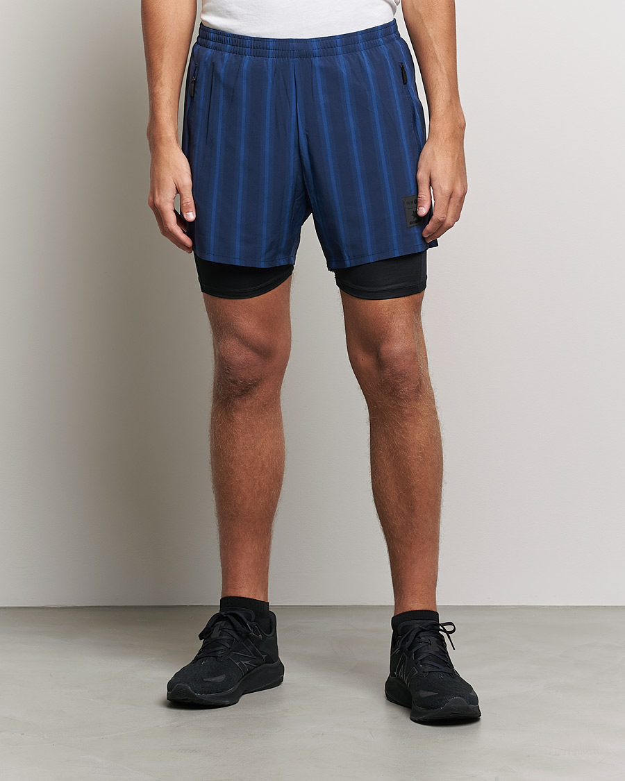 Mies | Shortsit | NN07 | Two in One Shorts Navy Stripe