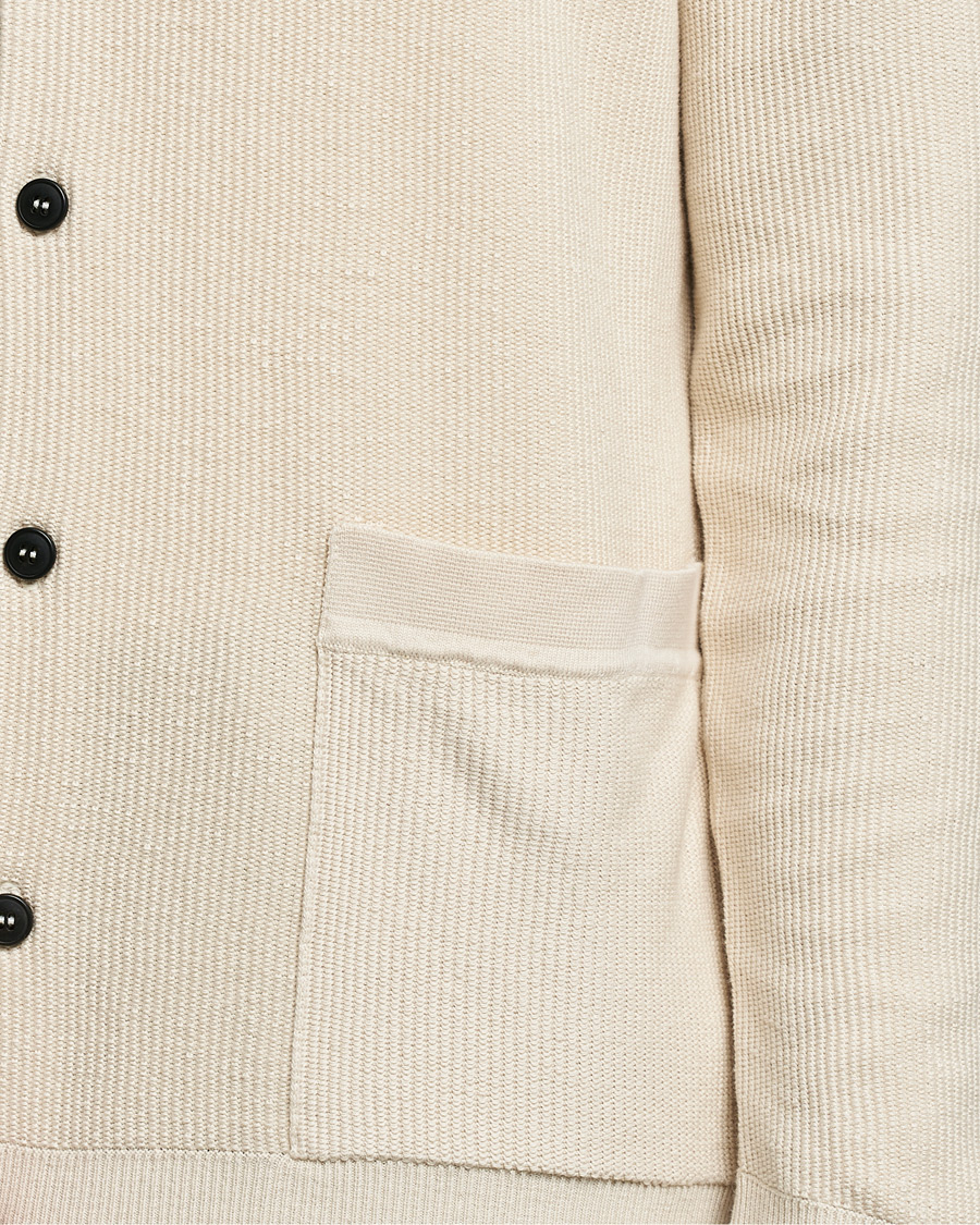 Mies | Puserot | Sunspel | Long Staple Cotton Knitted Jacket Ecru