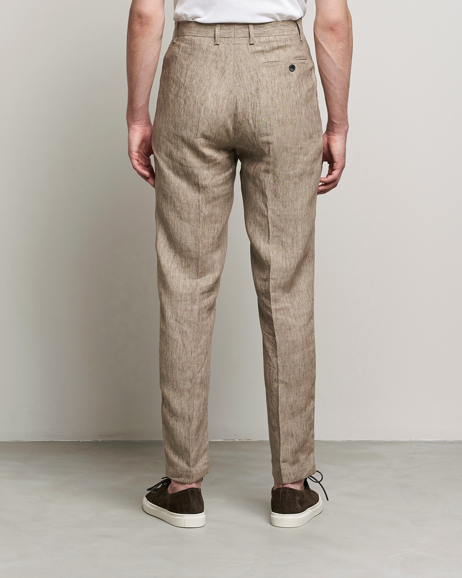 Mies | Housut | Sunspel | Tailored Relaxed Fit Linen Trousers Dark Stone