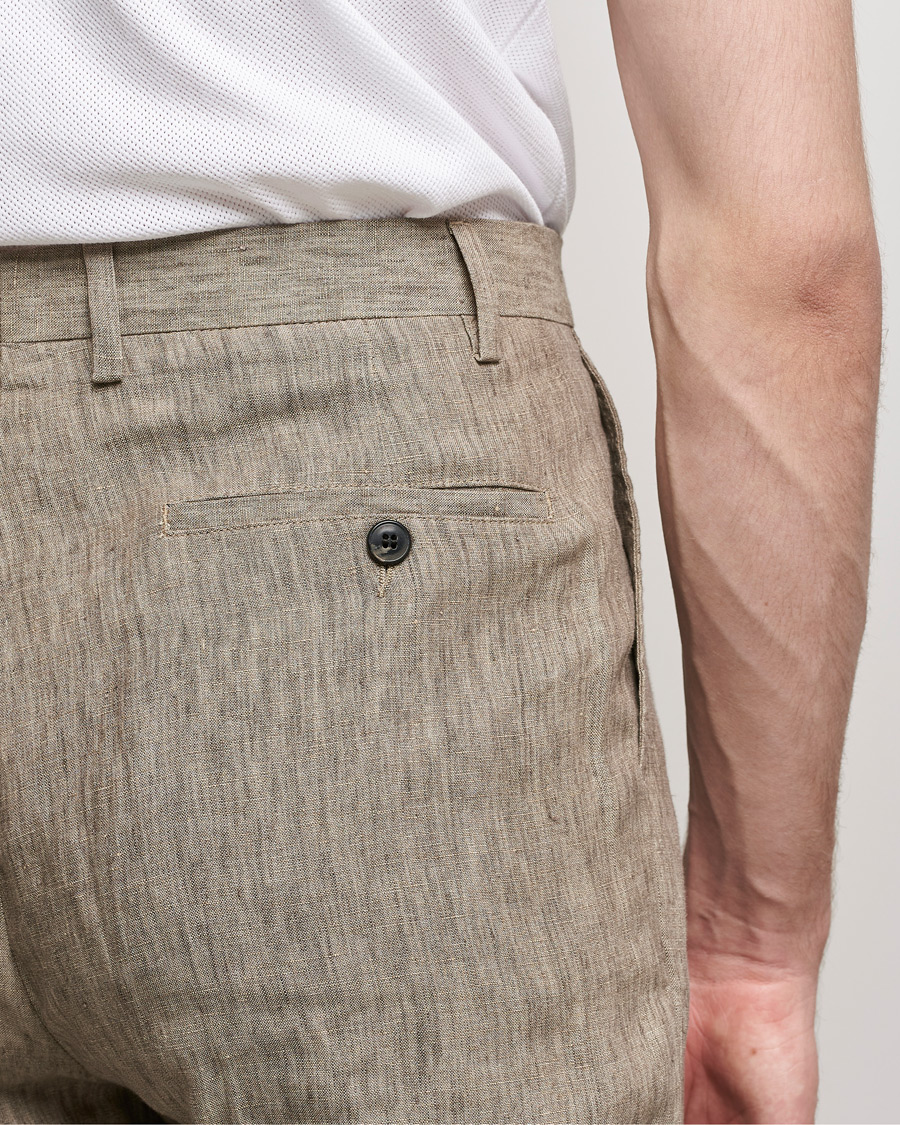 Mies | Housut | Sunspel | Tailored Relaxed Fit Linen Trousers Dark Stone