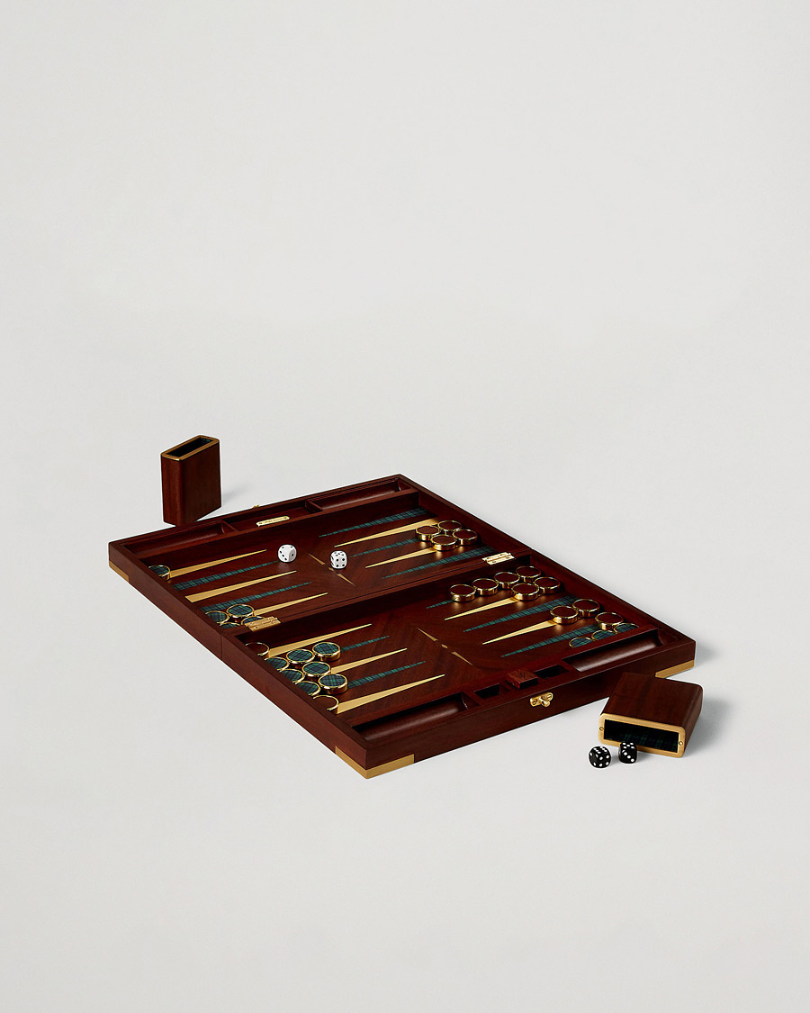 Mies | Ralph Lauren Home Parkwood Wooden Backgammon Set Mahogony/Brass | Ralph Lauren Home | Parkwood Wooden Backgammon Set Mahogony/Brass