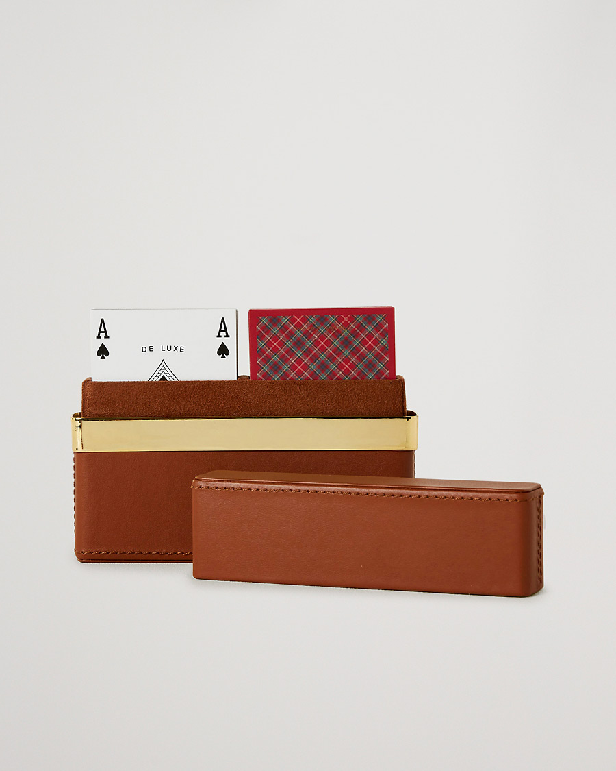 Mies | Kotiin | Ralph Lauren Home | Westover Leather Playing Cards Set Brown