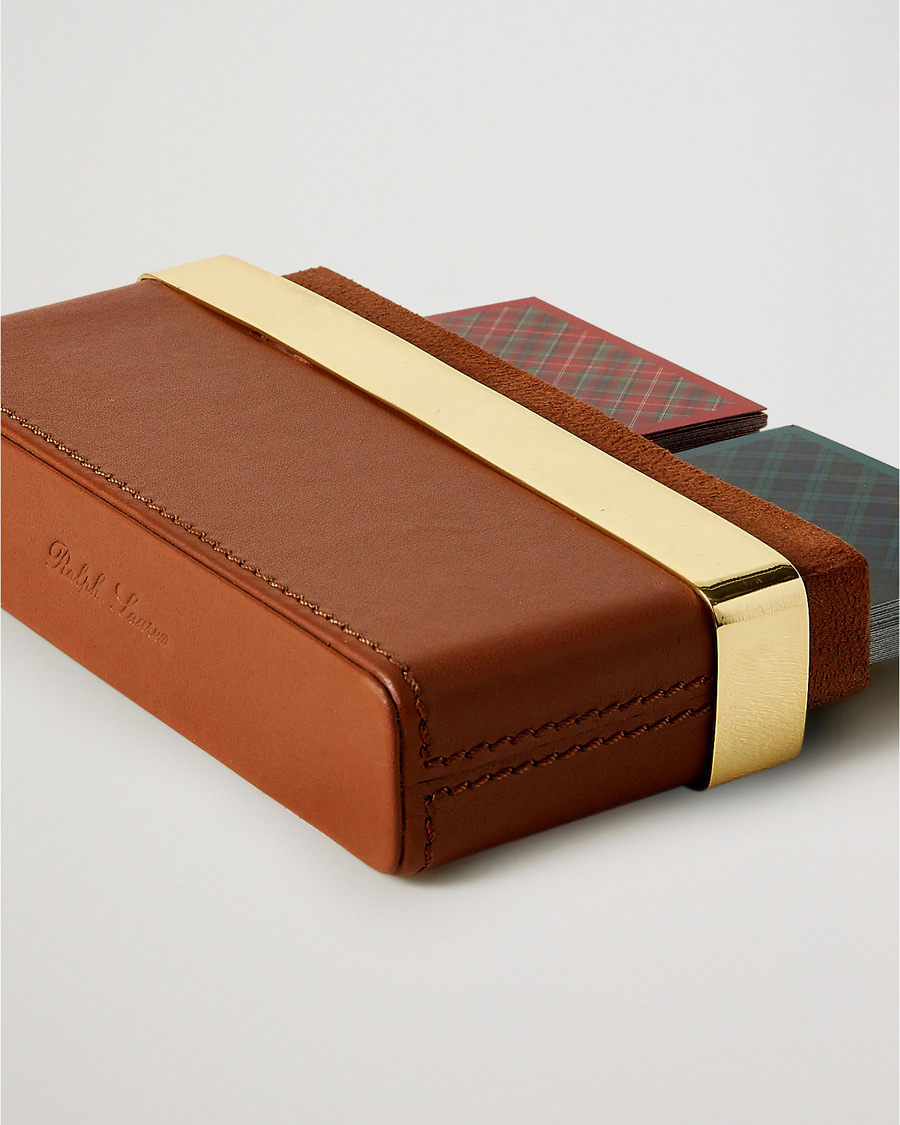 Mies | Kotiin | Ralph Lauren Home | Westover Leather Playing Cards Set Brown