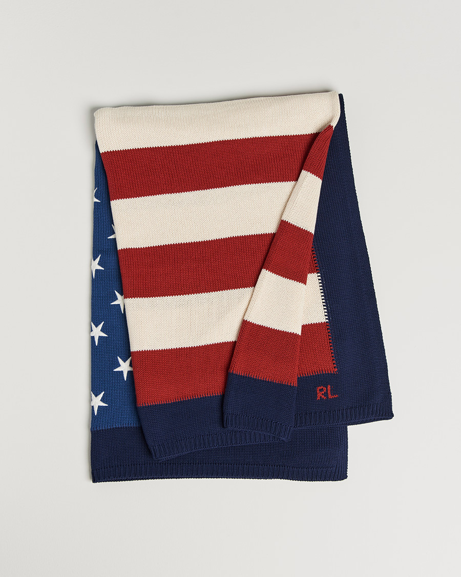 Mies | Ralph Lauren Home RL Flag 54x72 Cotton Throw Navy | Ralph Lauren Home | RL Flag 54x72 Cotton Throw Navy