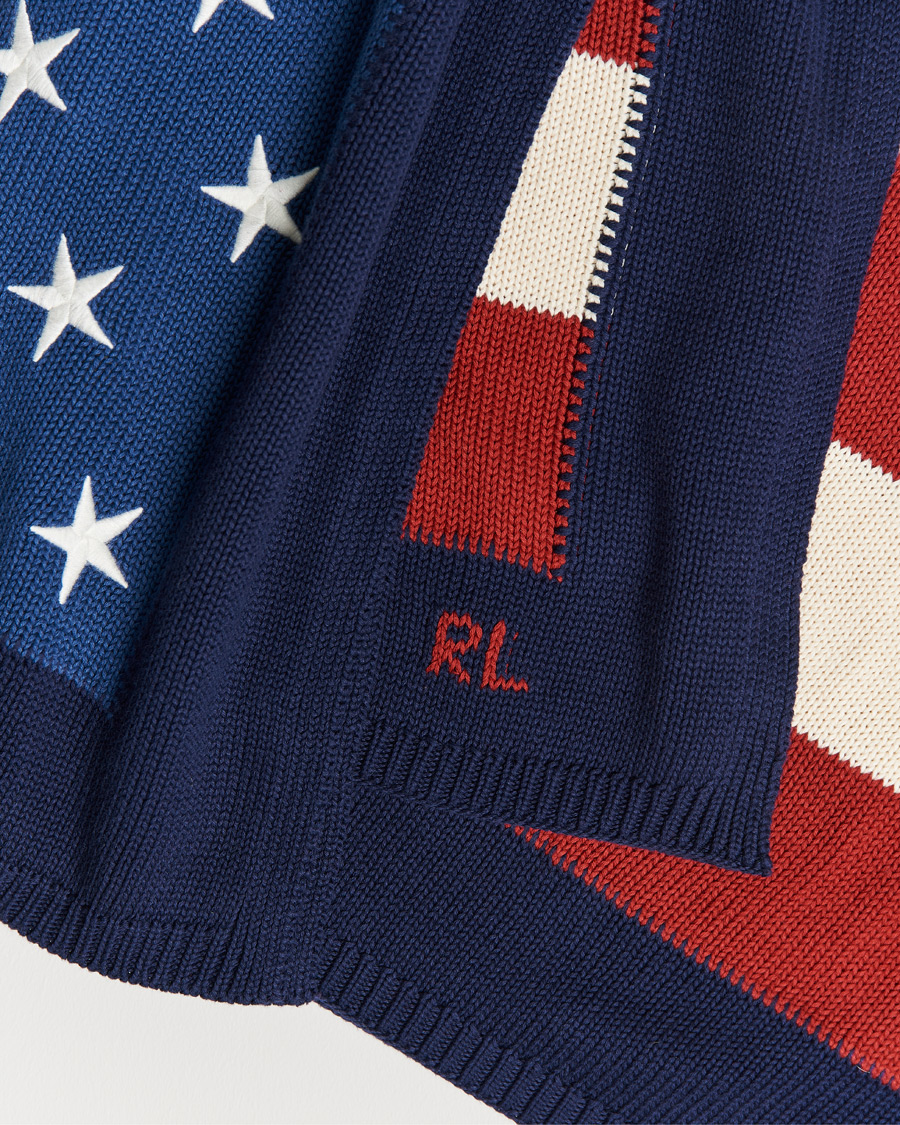 Mies | Ralph Lauren Home RL Flag 54x72 Cotton Throw Navy | Ralph Lauren Home | RL Flag 54x72 Cotton Throw Navy