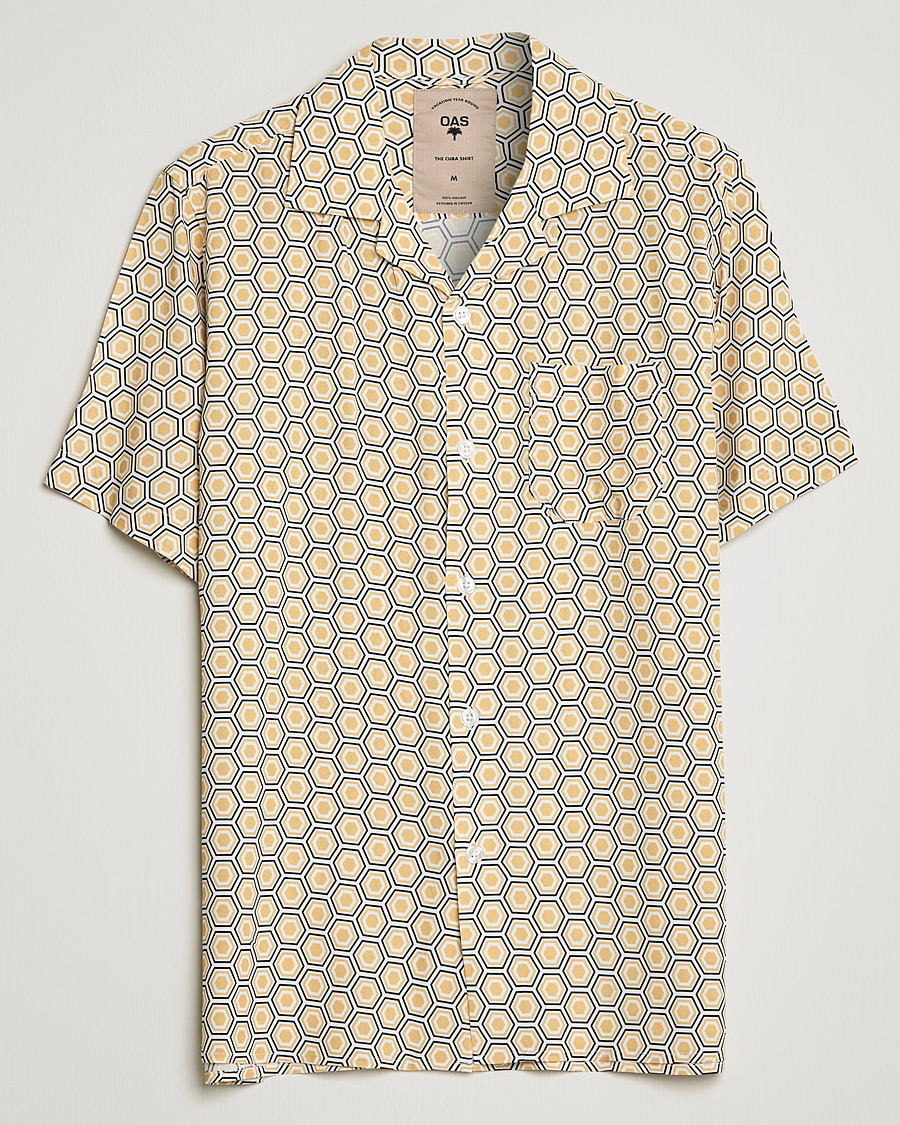 Mies | Kauluspaidat | OAS | Viscose Resort Short Sleeve Shirt Geometric