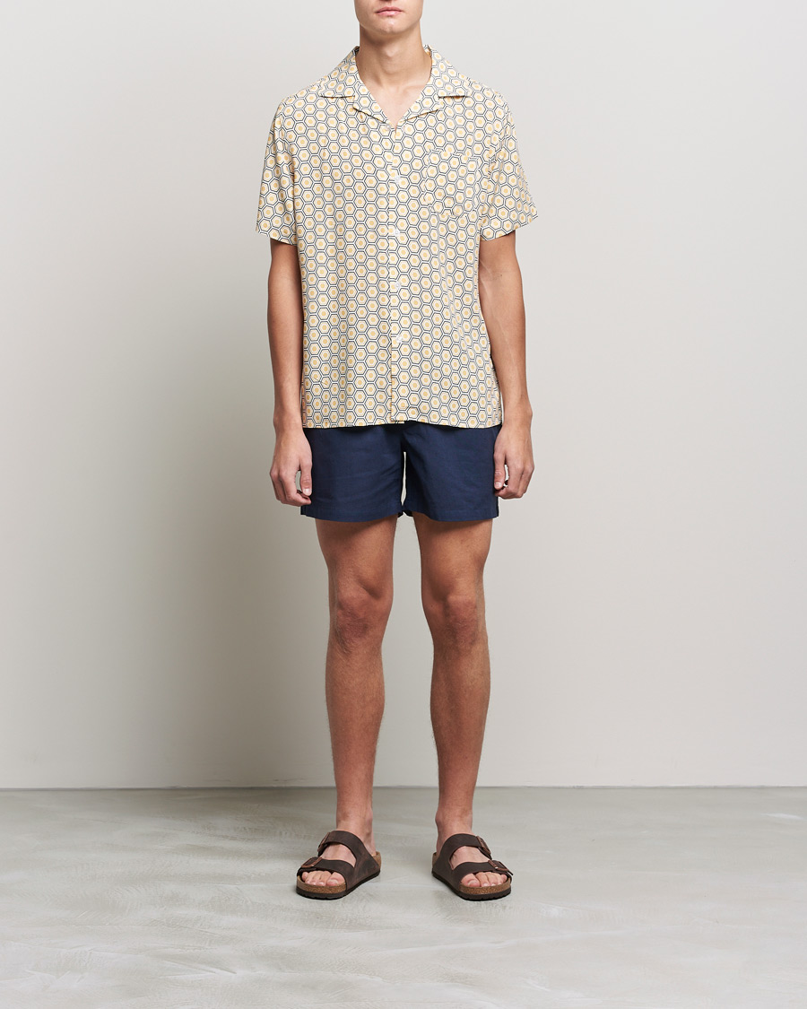 Mies | Kauluspaidat | OAS | Viscose Resort Short Sleeve Shirt Geometric