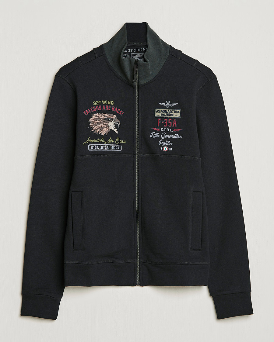 Mies | Puserot | Aeronautica Militare | Full Zip Sweatshirt Jet Black