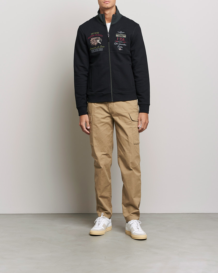 Mies | Puserot | Aeronautica Militare | Full Zip Sweatshirt Jet Black