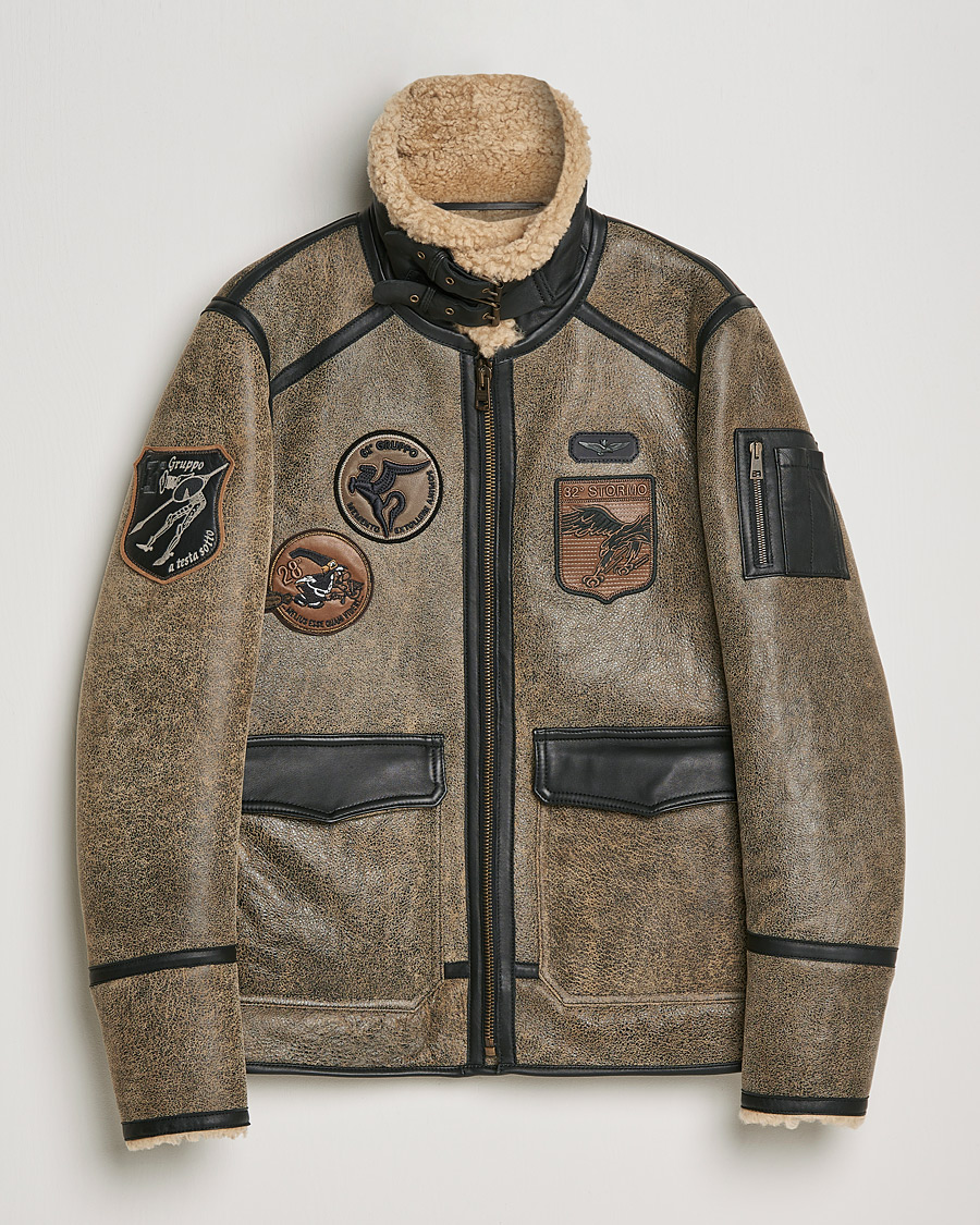 Mies | Takit | Aeronautica Militare | Aviator Patch Jacket Tabaco