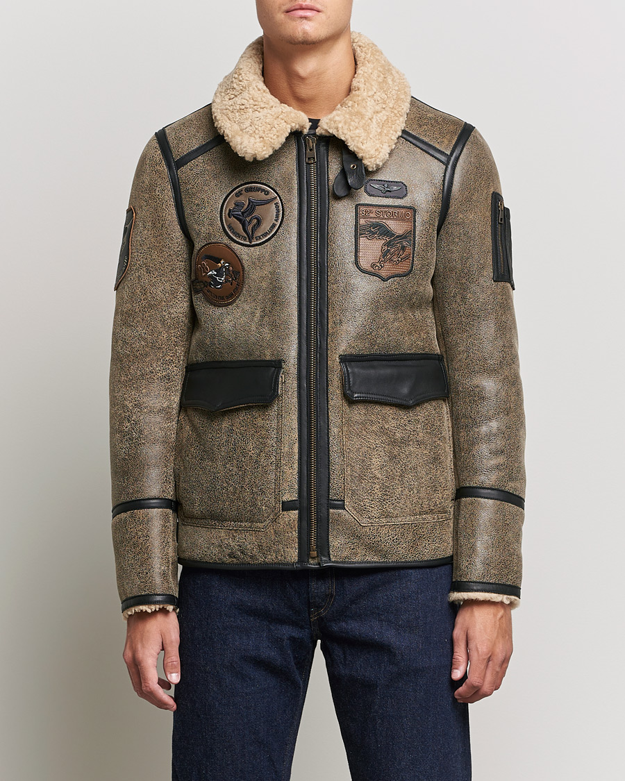 Mies | Takit | Aeronautica Militare | Aviator Patch Jacket Tabaco