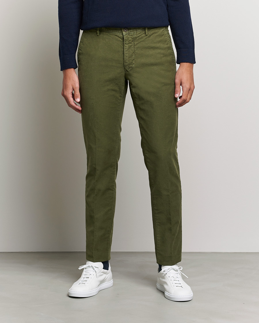 Mies |  | Incotex | Slim Fit Garment Dyed Slacks Forest Green