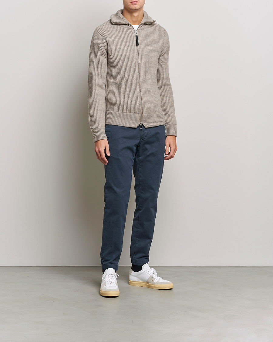 Mies | Housut | Incotex | Slim Fit Satin Drawstring Joggers Navy