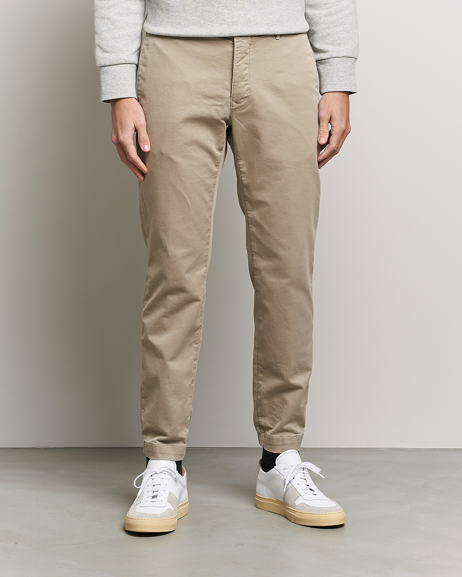 Mies | Housut | Incotex | Slim Fit Satin Drawstring Joggers Light Beige