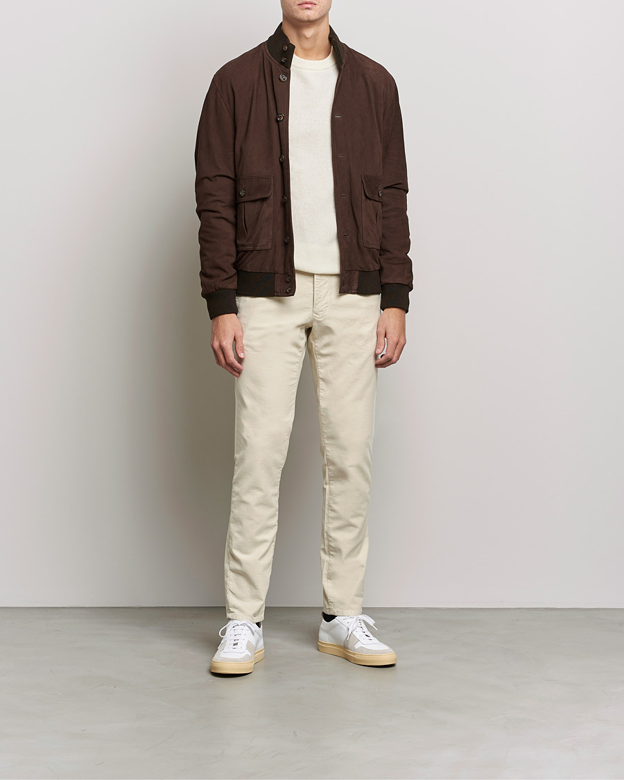 Mies | Housut | Incotex | Slim Fit Vintage Moleskine Slacks Light Beige