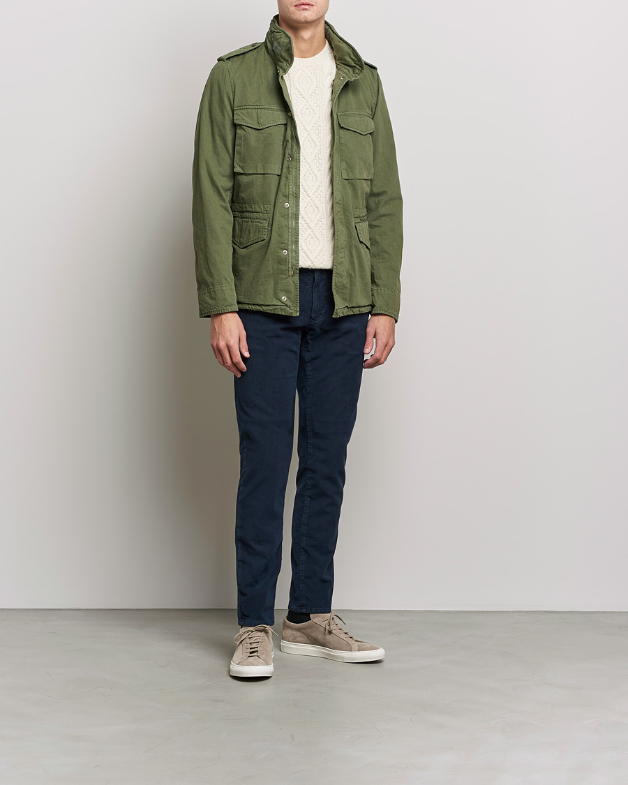 Mies | Housut | Incotex | Slim Fit Vintage Moleskine Slacks Dark Blue