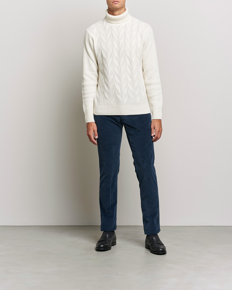 Mies | Housut | Incotex | Slim Fit Leisure Cord Slacks Dark Blue