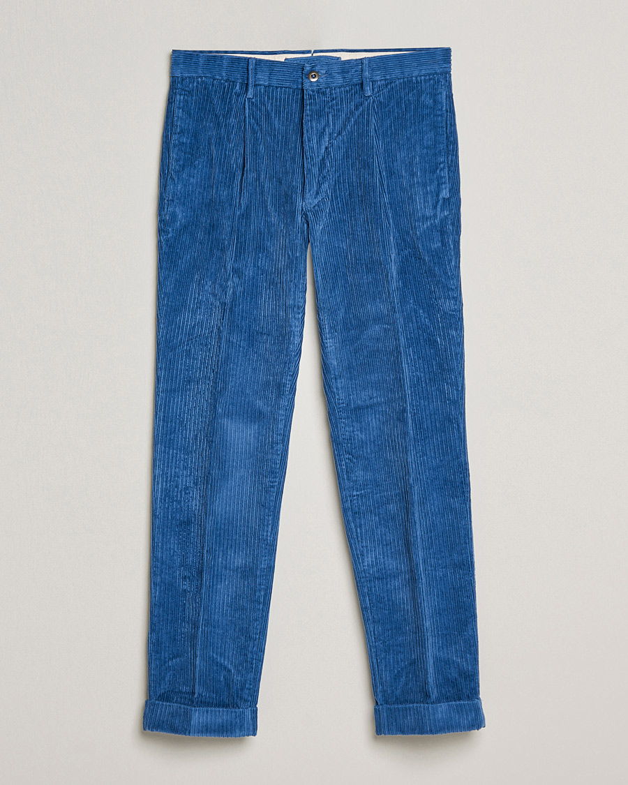 Mies | Housut | Incotex | Regular Fit Heavy Cord Slacks Royal Blue