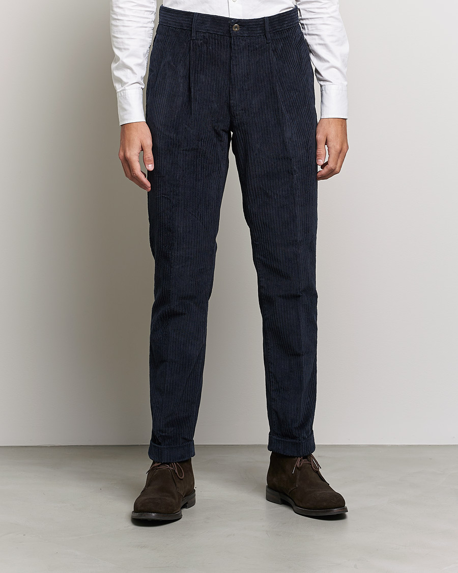 Mies | Housut | Incotex | Regular Fit Heavy Cord Slacks Navy