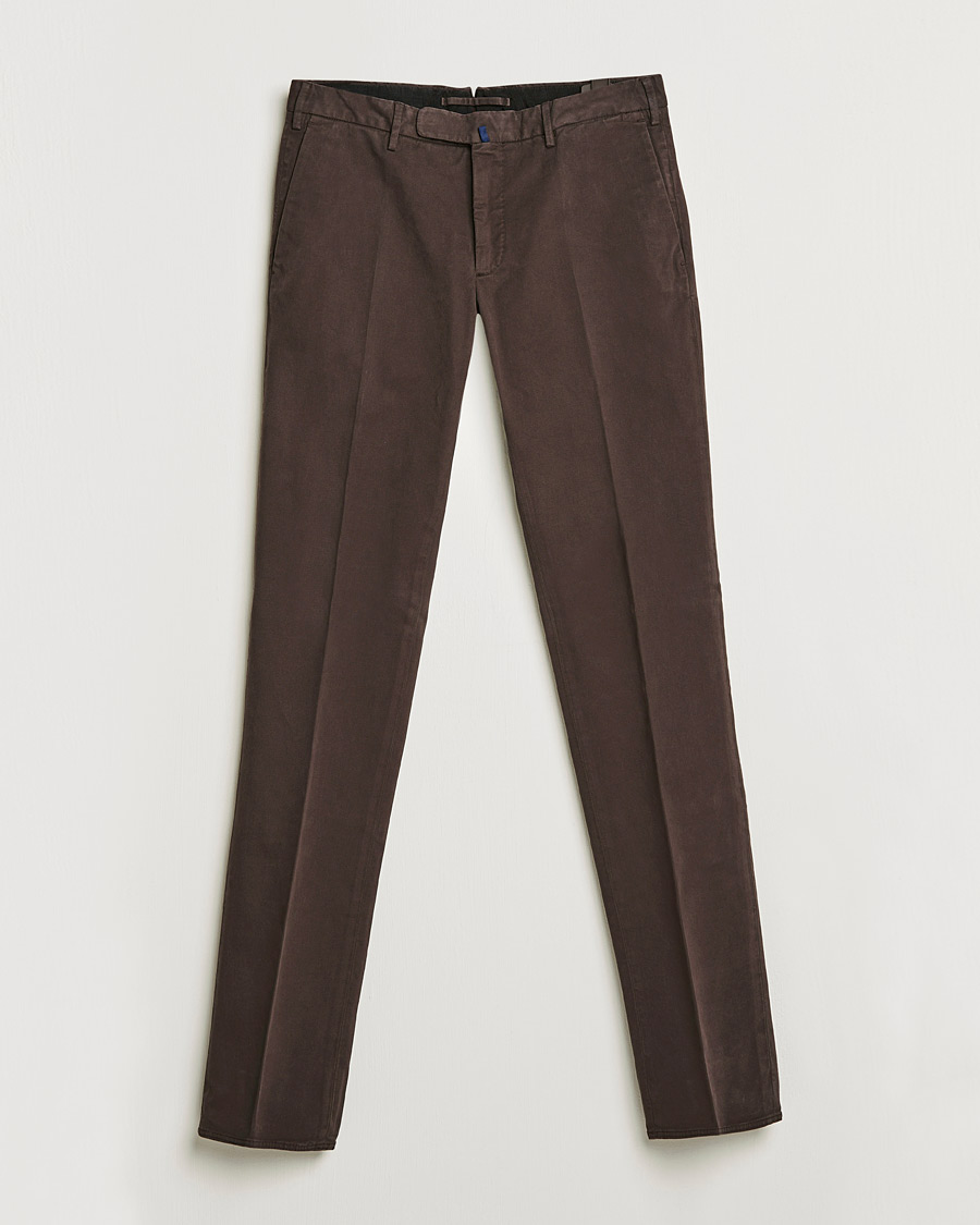 Mies | Housut | Incotex | Slim Fit Cotton Stretch Chinos Dark Brown