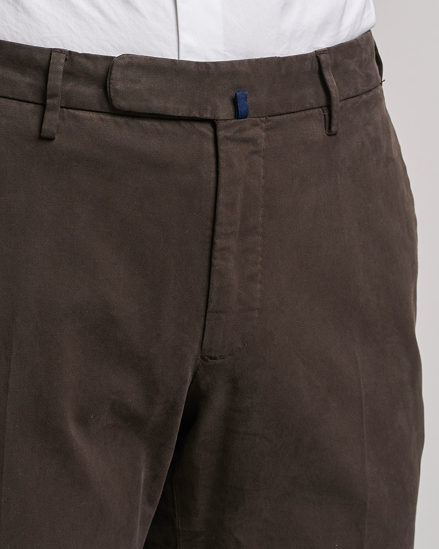 Mies | Housut | Incotex | Slim Fit Cotton Stretch Chinos Dark Brown