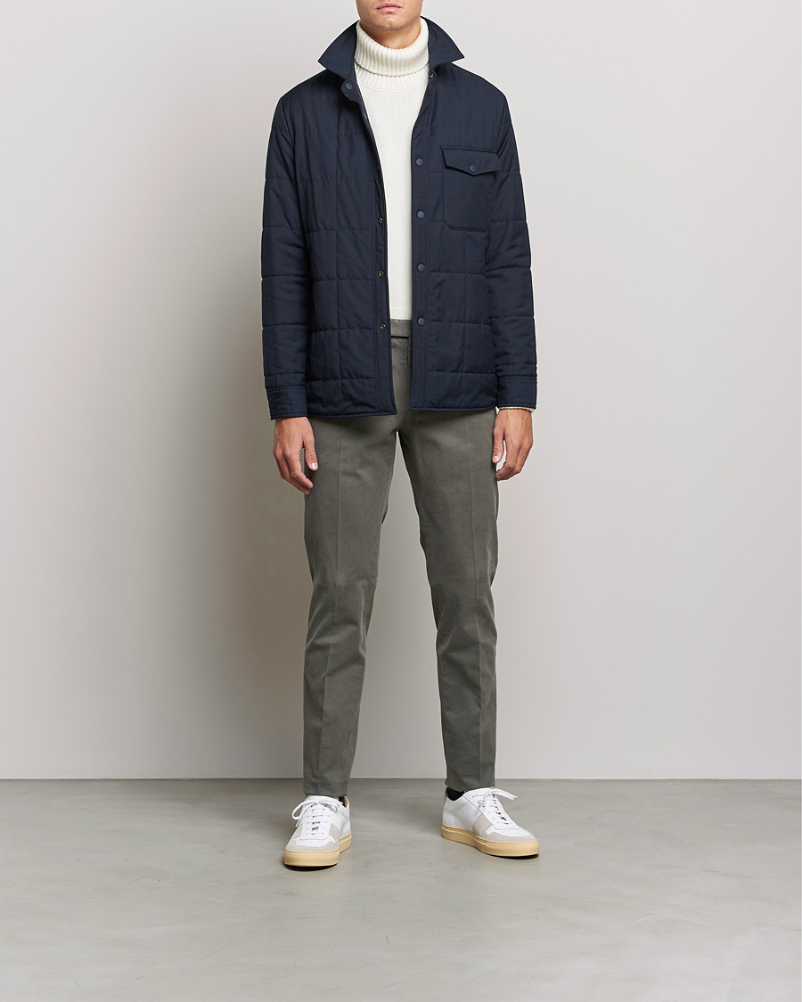 Mies | Housut | Incotex | Slim Fit Cotton Stretch Chinos Grey