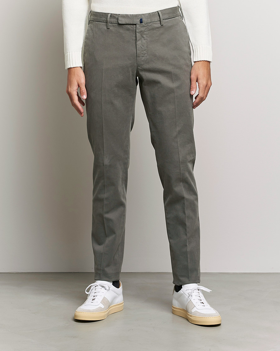 Mies | Housut | Incotex | Slim Fit Cotton Stretch Chinos Grey