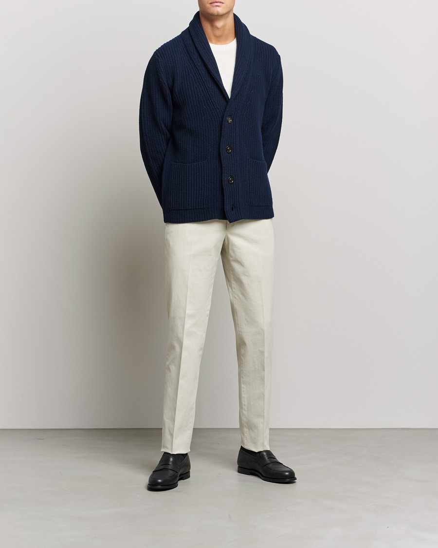 Mies | Housut | Incotex | Regular Fit Cotton Stretch Chinos Light Beige